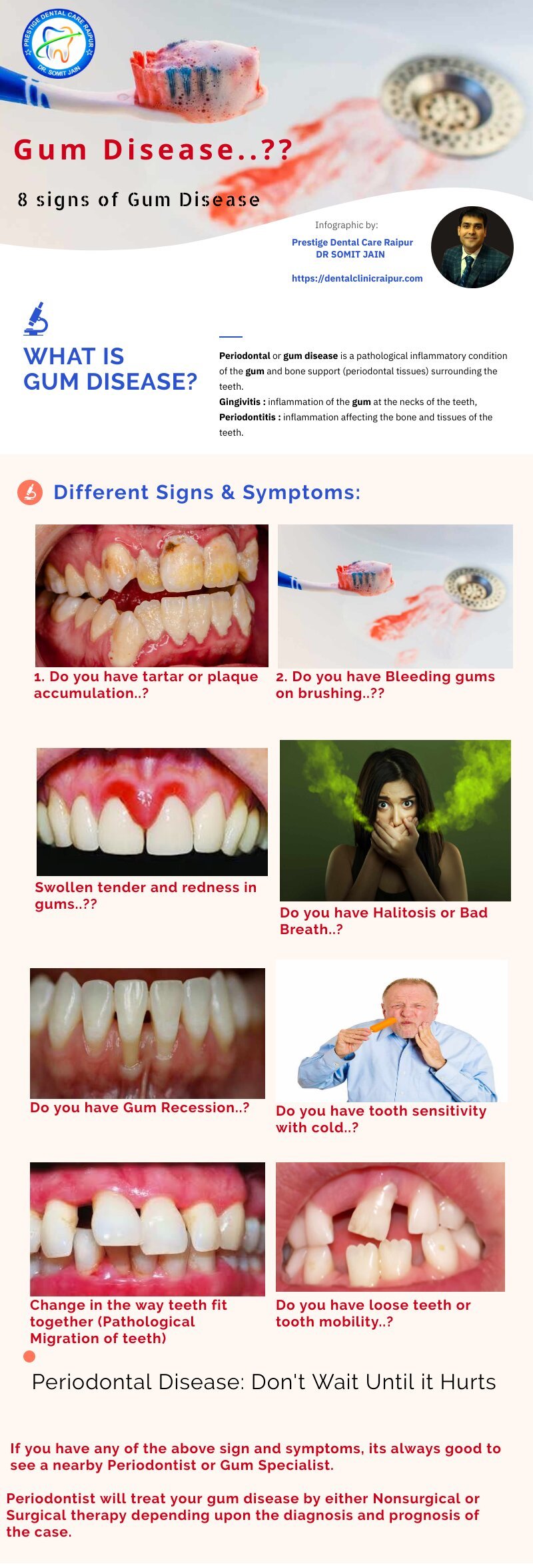 8 Signs You Have Gum Disease (Step by Step Dental Infographics) - Get the Facts with Helpful Illustrated Guide ​