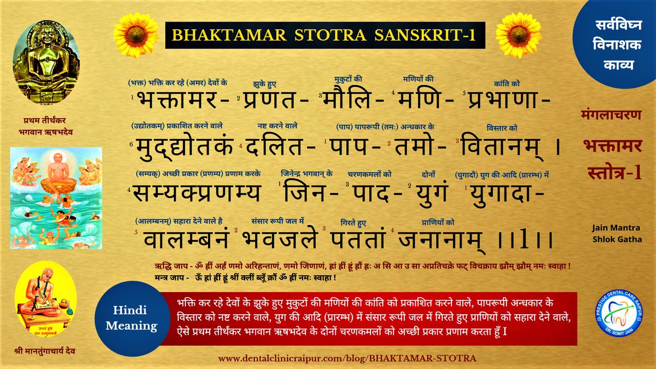 BHAKTAMAR STOTRA SANSKRIT (HINDI MEANING) - 1