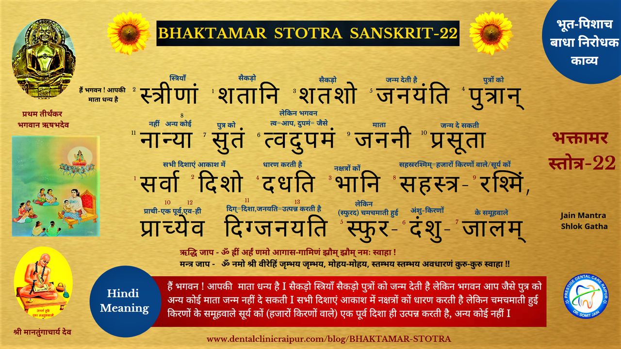 BHAKTAMAR STOTRA SANSKRIT (HINDI MEANING) - 22