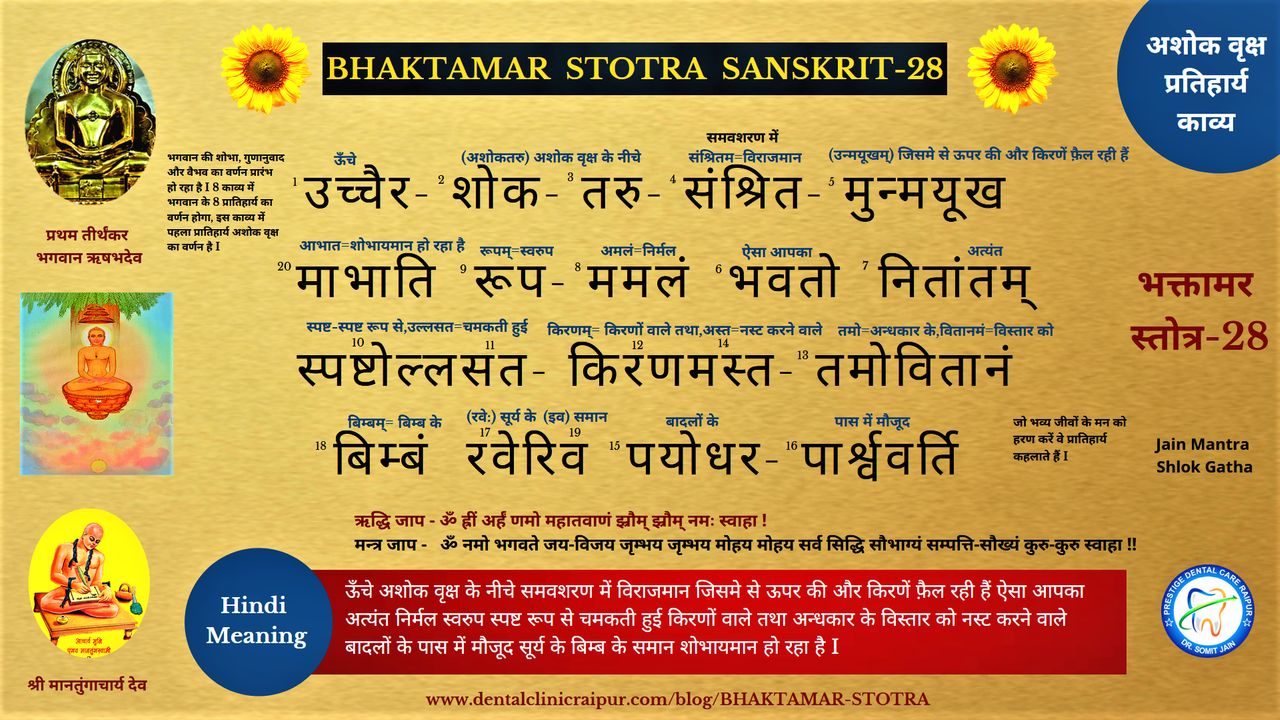 BHAKTAMAR STOTRA SANSKRIT (HINDI MEANING) - 28